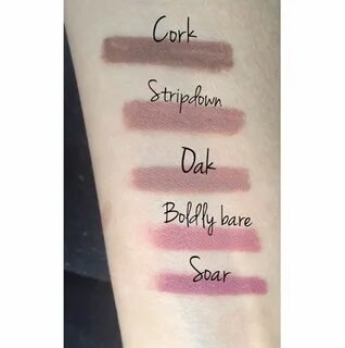 MAC lip liners. Cork strip down oak boldly bare soar swatche