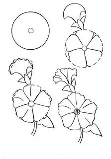 How to draw a simple flower step by step with pencil: 18 les
