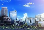 Gray buildings illustration, city, cityscape, anime HD wallp