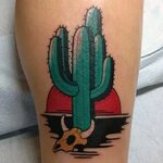 70 Cactus Tattoo Designs For Men - Prickly Plant Ink Ideas T