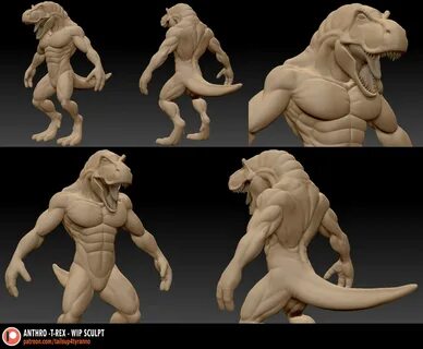 Anthro T-Rex v2 - WIP by TailsUp4Tyranno -- Fur Affinity dot