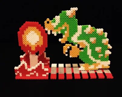 Super Mario Bowser Perler Scene Perler bead mario, Perler be