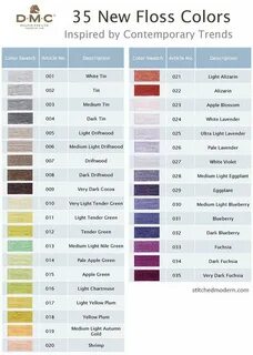 35 new embroidery floss colors from DMC Cross stitch floss, 