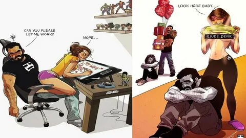Artist Illustrates Everyday Life With His Wife Illustration 