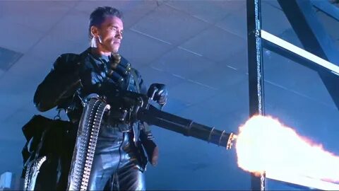 Terminator Minigun Arnold Schwarzenegger Memes - Imgflip