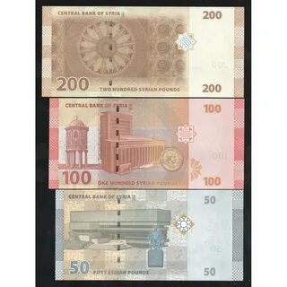 Сирия 50 100 200 Фунтов 2009 - 2019 год UNC P# 112, 113b, 11
