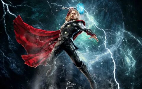 Скачать обои бог, молот, арт, Thor, Marvel Comics, Avengers: