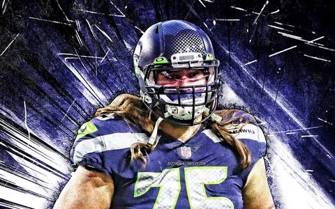 Скачать обои 4k, Chad Wheeler, grunge art, Seattle Seahawks,