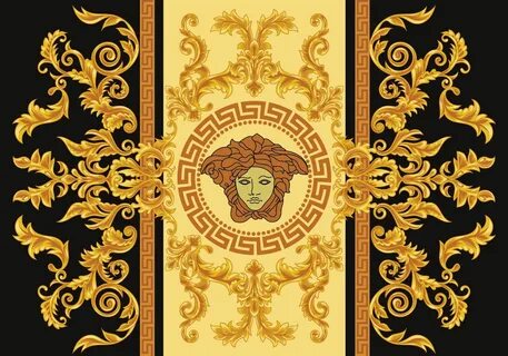 Modern Border Vector Illustration Versace Style with Gold Vi