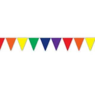 12 Pieces of Rainbow Pennant Banner AlL-Weather; 12 Pennants