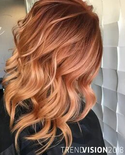 Rose Copper & Light Copper Red blonde hair, Red balayage hai