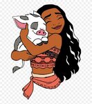 Download Moana With Her Pig Clipart (#5235729) - PinClipart