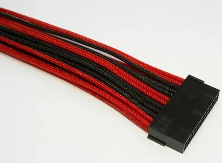 Удлинитель Power Cable 30 cm Black&Red, 24Pin ATX M/F