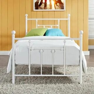 DHP Manila Metal Bed - Walmart.com White metal bed, Twin siz