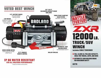 Badland ZXR 12000 lb IP 66 Weather Resistant Off-Road Vehicl