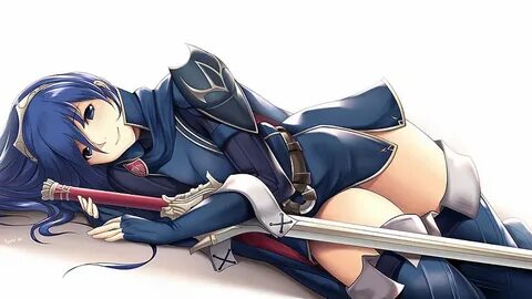 Lucina Is Lying With Sword In White Background Fire Emblem A