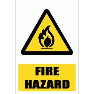 Fire Hazard Explanatory Safety Sign - WW2E