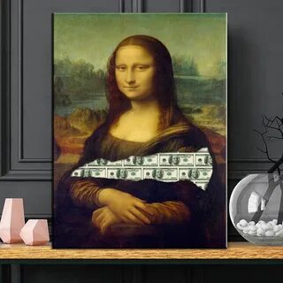 Картина на холсте Мона Лиза с фотографиями абстрактная Насте