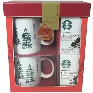 Starbucks Holiday Mug for Two with Peppermint Hot Cocoa Mix 