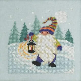 Hiking Gnome Beaded Counted Cross Stitch Mill Gnom 67% OFF o