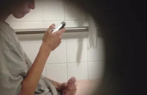 Horny guy jerking in the mall toilet - Spycamfromguys, hidde