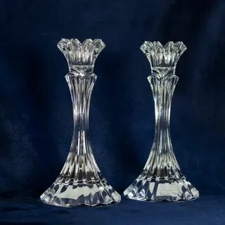 Pair Of Vintage Mikasa Crystal Candle Holders. by VintageExp