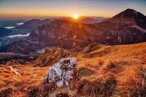 #869076 Pyrenees, France, Mountains, Autumn, Sunrises and su