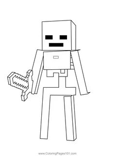 Wither Skeleton Minecraft Coloring Page for Kids - Free Mine