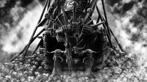 Khorne - Warhammer 40,000, skull and throne artwork #games #