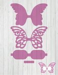 Ornate Butterfly Bow Shape Template Svg Dxf Png Ai Files Ets