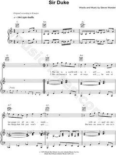 Stevie Wonder "Sir Duke" Sheet Music in C Major (transposabl
