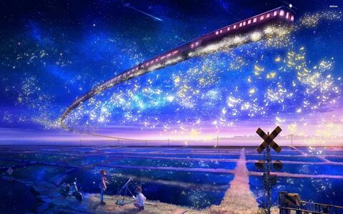 Train in the sky HD wallpaper Sky anime, Beautiful fantasy a