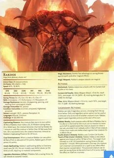 Rakdos Stat block. Dnd dragons, Dnd monsters, Dungeons and d