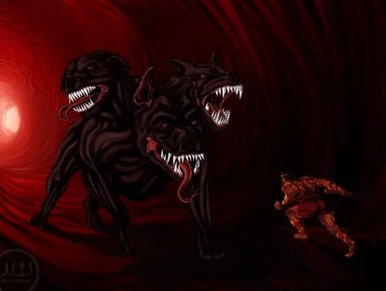 Herecles VS Cerberus - His 12th Labor by JonnyWynne on Devia