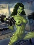 Xbooru - 1girl abs avengers breasts dumbbell exercise female