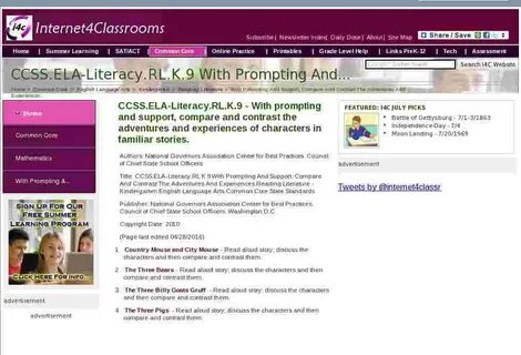 CCSS.ELA-Literacy.RL.K.9 With Prompting And Support, Compare
