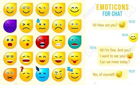 Set Of Emoticons, Emoji For Chat, Set Of Emoji. Vector Illustration. Клипарты, S