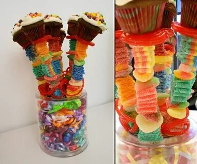 Brochetas de chuches - dulces y golosinas para fiestas infan