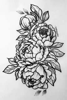 by steamshade project my tattoo black peonie dotwork Skin co
