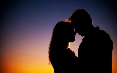 Download wallpaper 3840x2400 couple, silhouettes, love, nigh