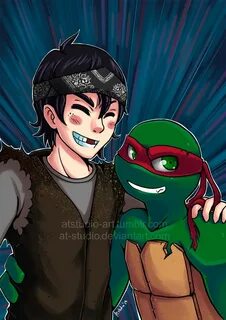 Raph and Casey Bromance - Super hype! xDD by AT-Studio on De