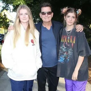 Чарли Шин с дочками от Дениз Ричардс, 15-летней Сэм и 14-лет