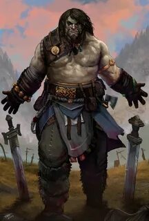 ArtStation - Explore Barbarian dnd, Half orc barbarian, Dung