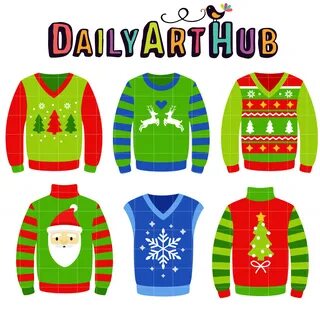 Christmas Ugly Sweater clipart Digital clip arts Whimsical M