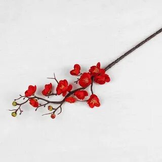 Цветы искусственные "Ветка сакуры" 3*60 см, красный (915296k