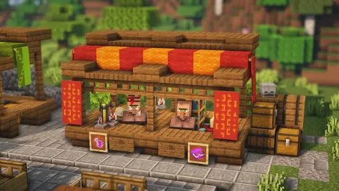 Minecraft How to build a Market Stall - YouTube