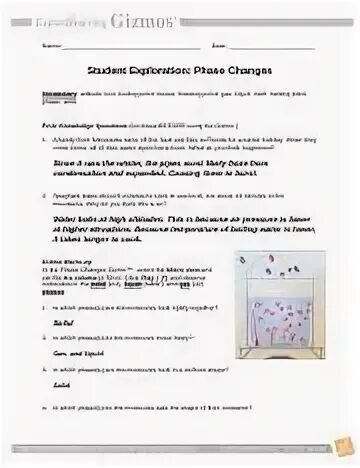 Chemical Change Gizmo Answer Key - Gizmo Warm up In the Phas