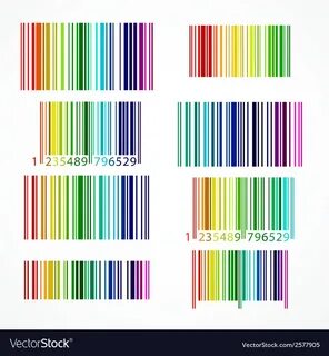 Rainbow colored barcode Royalty Free Vector Image