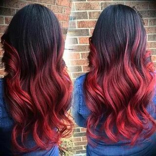 Black and Bright Red Ombre Hair #beautifulredhair, #beautifu