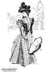 Woman in a vintage Victorian dress - Print Color Fun!